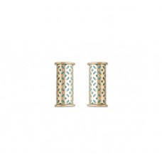 तनिष्क् सुवर्ण आभरणम्  [Tanishq Mia 14KT Yellow Gold Stud Earrings with Cylindrical Design and Enamel Detail]